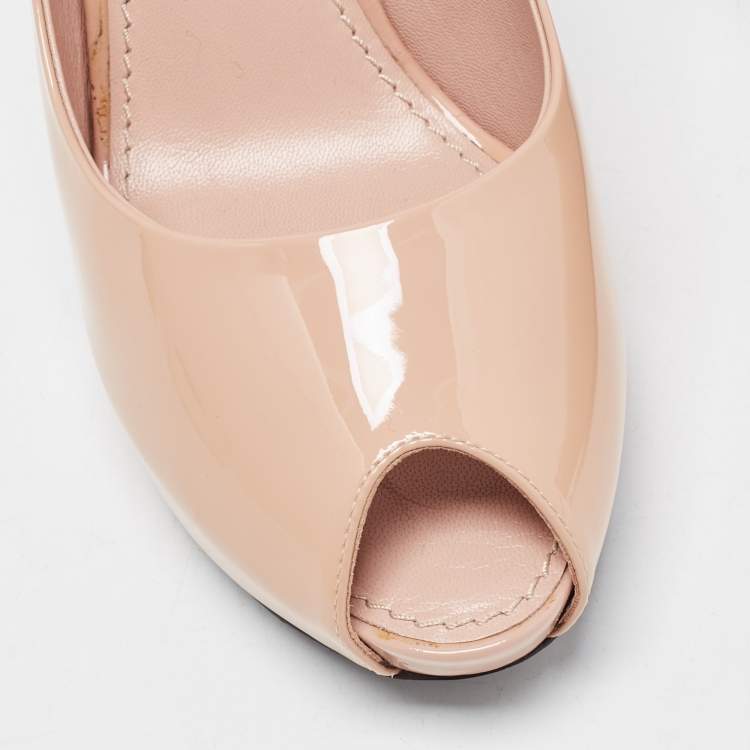 Pre Owned Louis Vuitton Beige Patent Leather Oh Really! Pumps Size 37