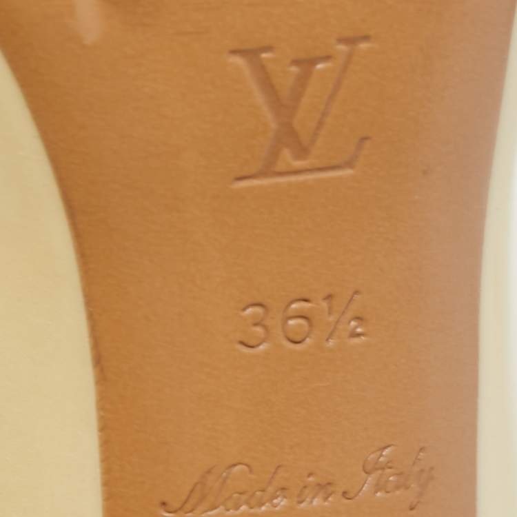 Pre Owned Louis Vuitton Cream Patent Leather Oh Really! Pumps Size 36.5
