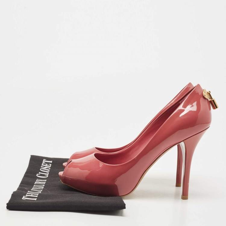 Pre Owned Louis Vuitton Red Patent Leather Oh Really! Pumps Size 36.5
