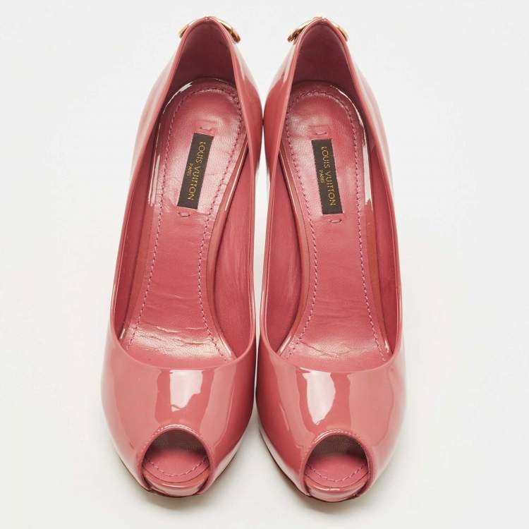 Pre Owned Louis Vuitton Red Patent Leather Oh Really! Pumps Size 36.5