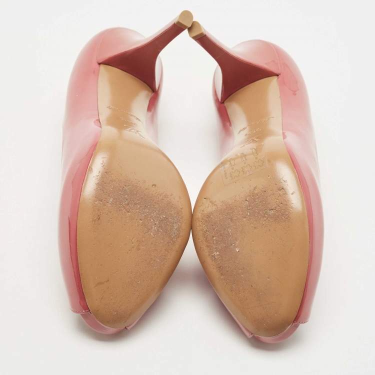 Pre Owned Louis Vuitton Red Patent Leather Oh Really! Pumps Size 36.5