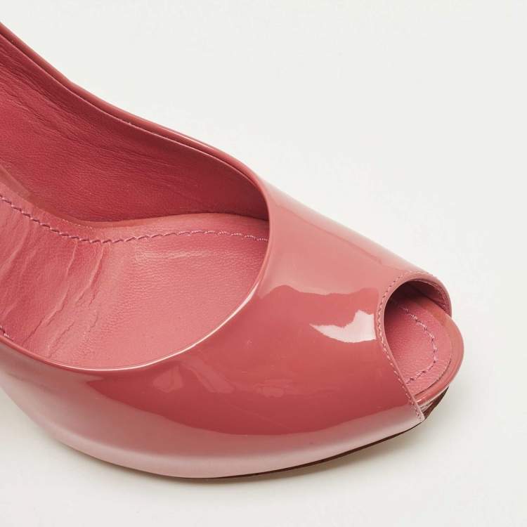 Pre Owned Louis Vuitton Red Patent Leather Oh Really! Pumps Size 36.5