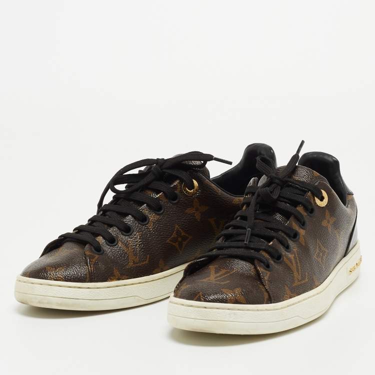 Louis Vuitton Women's FrontRow Sneakers Monogram Canvas with Patent Brown  2169121