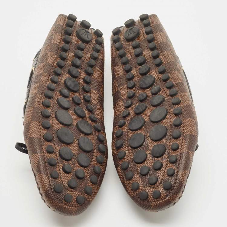 Pre Owned Louis Vuitton Brown Monogram Canvas and Leather Gloria Loafers Size 37