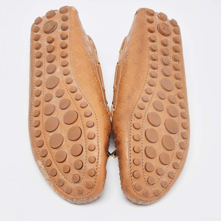 Pre Owned Louis Vuitton Brown Leather Gloria Loafers Size 40