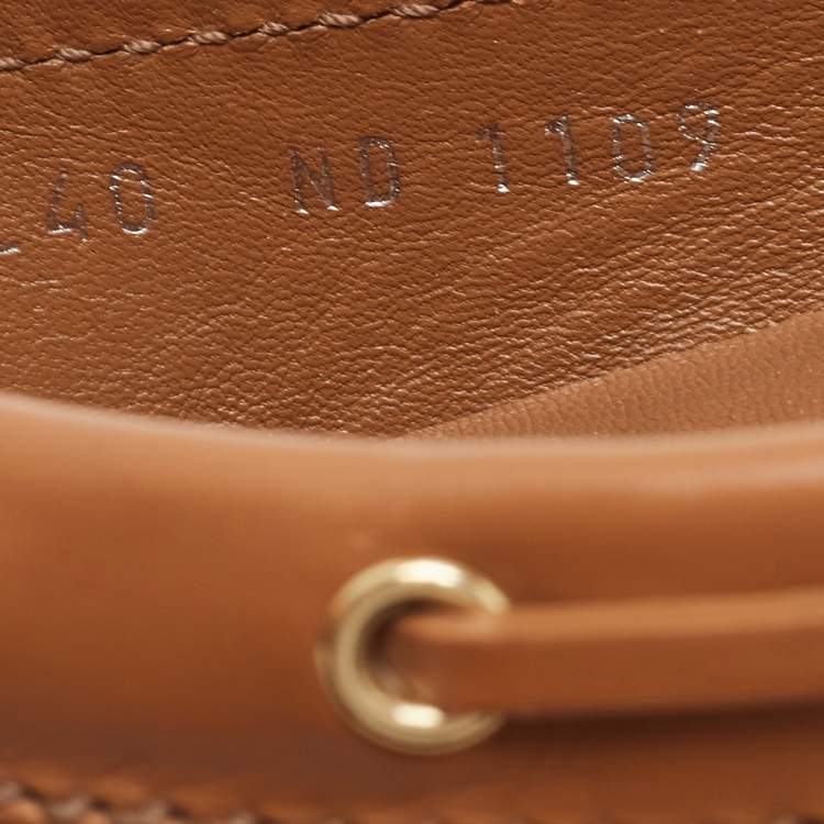 Pre Owned Louis Vuitton Brown Leather Gloria Loafers Size 40