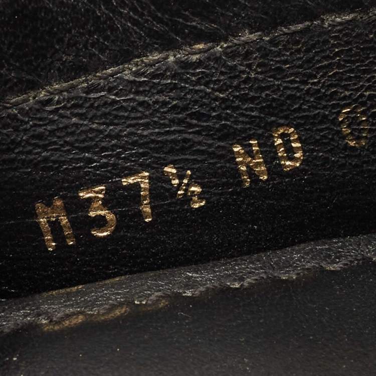 Pre Owned Louis Vuitton Black Monogram Empreinte Leather Gloria Loafers Size 37.5