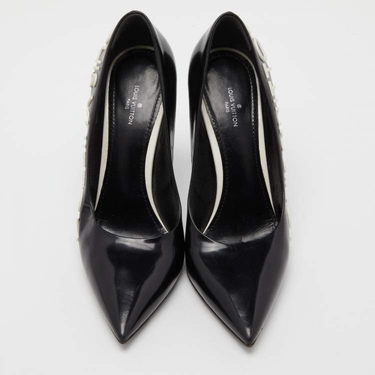 Pre Owned Louis Vuitton Black Leather Call Back Pointed Toe Pumps Size 39