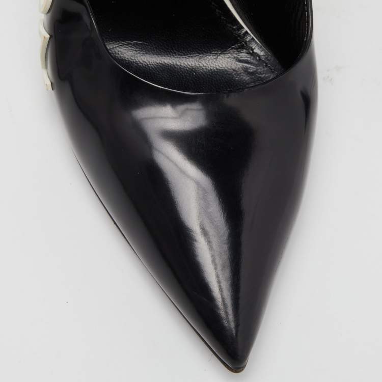 Pre Owned Louis Vuitton Black Leather Call Back Pointed Toe Pumps Size 39