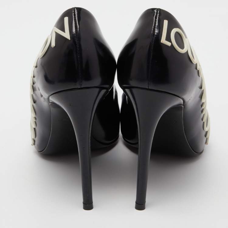 Pre Owned Louis Vuitton Black Leather Call Back Pointed Toe Pumps Size 39
