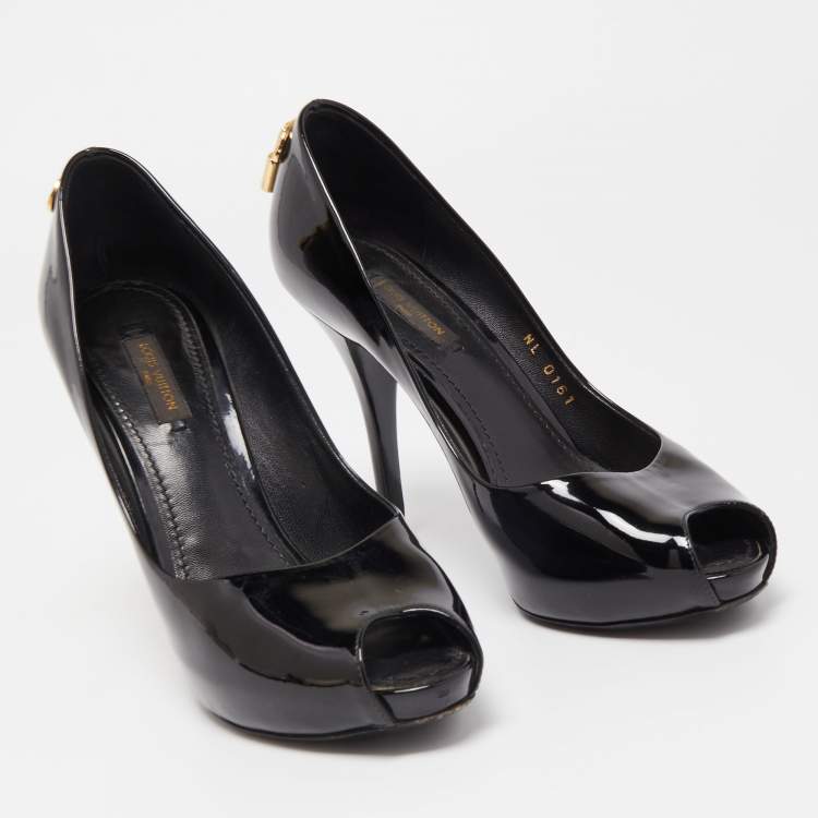 Pre Owned Louis Vuitton Black Patent Leather Oh Really! Pumps Size 37