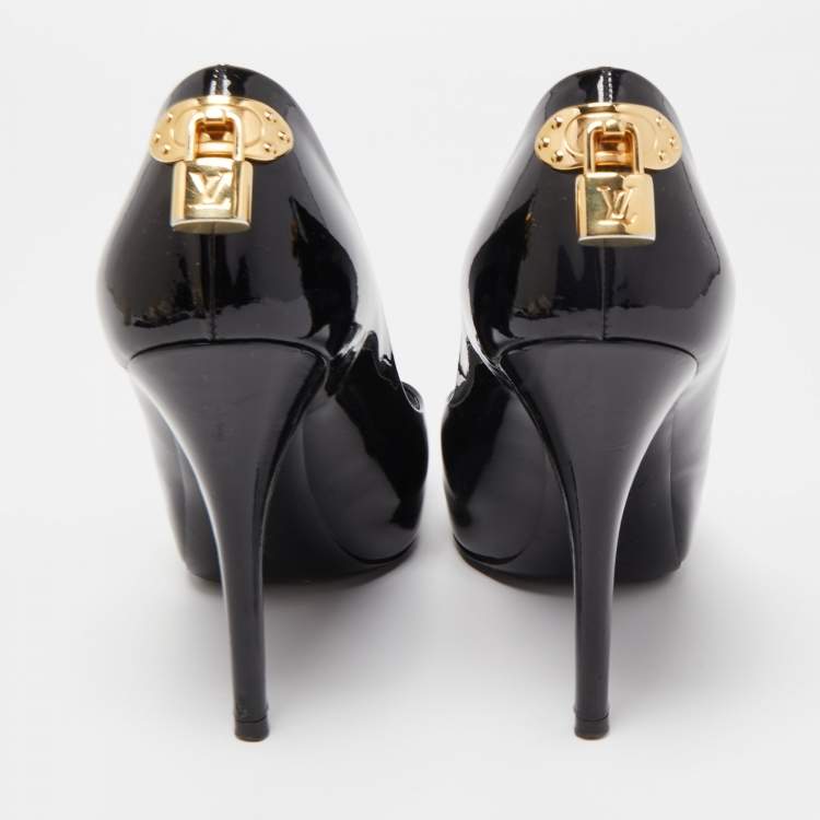 Pre Owned Louis Vuitton Black Patent Leather Oh Really! Pumps Size 37