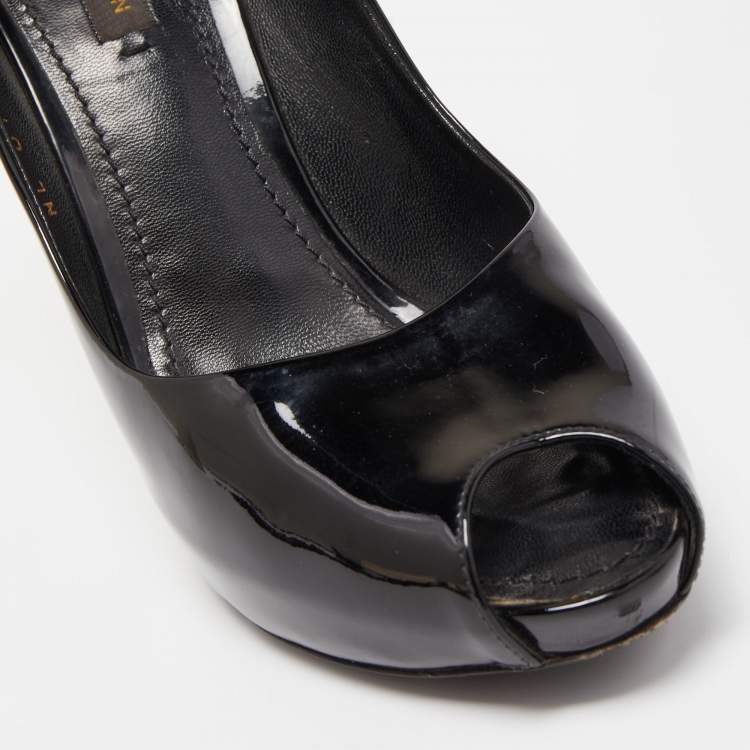 Pre Owned Louis Vuitton Black Patent Leather Oh Really! Pumps Size 37
