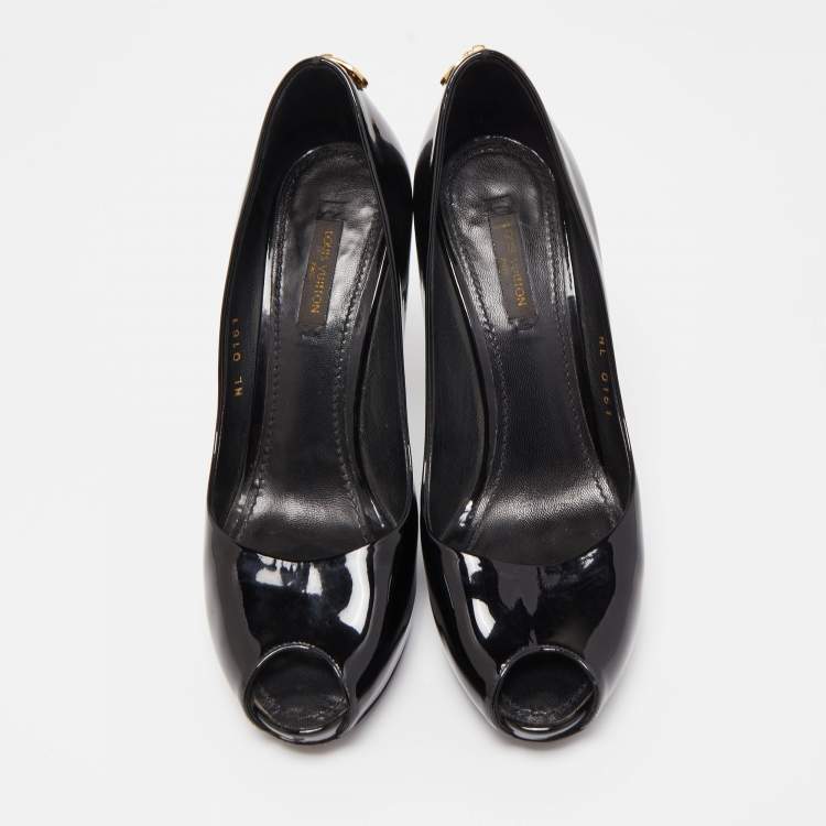 Pre Owned Louis Vuitton Black Patent Leather Oh Really! Pumps Size 37