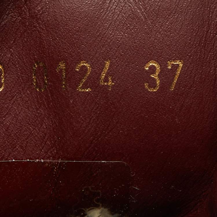 Pre Owned Louis Vuitton Burgundy Monogram Suede and Leather Millennium Wedge Sneakers Size 37