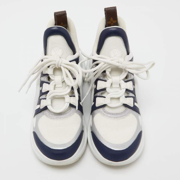 Pre Owned Louis Vuitton Tricolor Leather and Mesh Archlight Sneakers Size 38