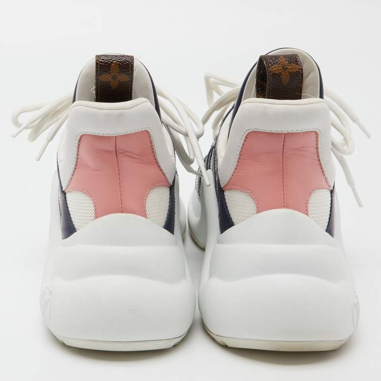 Pre Owned Louis Vuitton Tricolor Leather and Mesh Archlight Sneakers Size 38