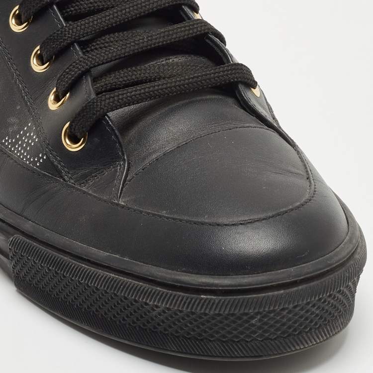 Pre Owned Louis Vuitton Black Leather Stellar Low Top Sneakers Size 40