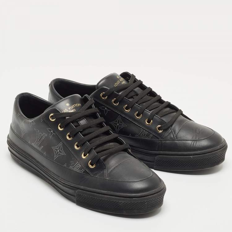Pre Owned Louis Vuitton Black Leather Stellar Low Top Sneakers Size 40