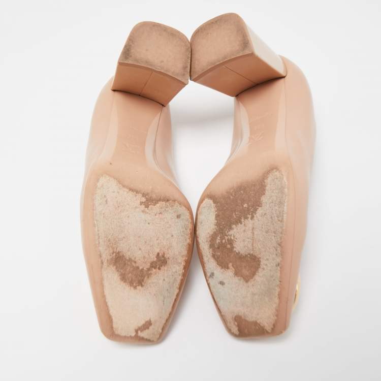 Pre Owned Louis Vuitton Beige Leather Madeleine Pumps Size 38.5