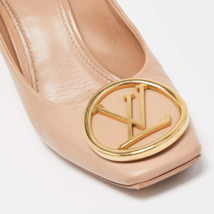 Pre Owned Louis Vuitton Beige Leather Madeleine Pumps Size 38.5