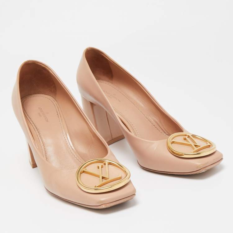 Pre Owned Louis Vuitton Beige Leather Madeleine Pumps Size 38.5