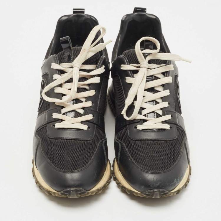 Pre Owned Louis Vuitton Black Leather and Mesh Run Away Sneakers Size 38