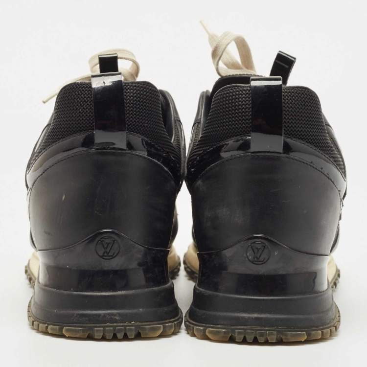 Pre Owned Louis Vuitton Black Leather and Mesh Run Away Sneakers Size 38