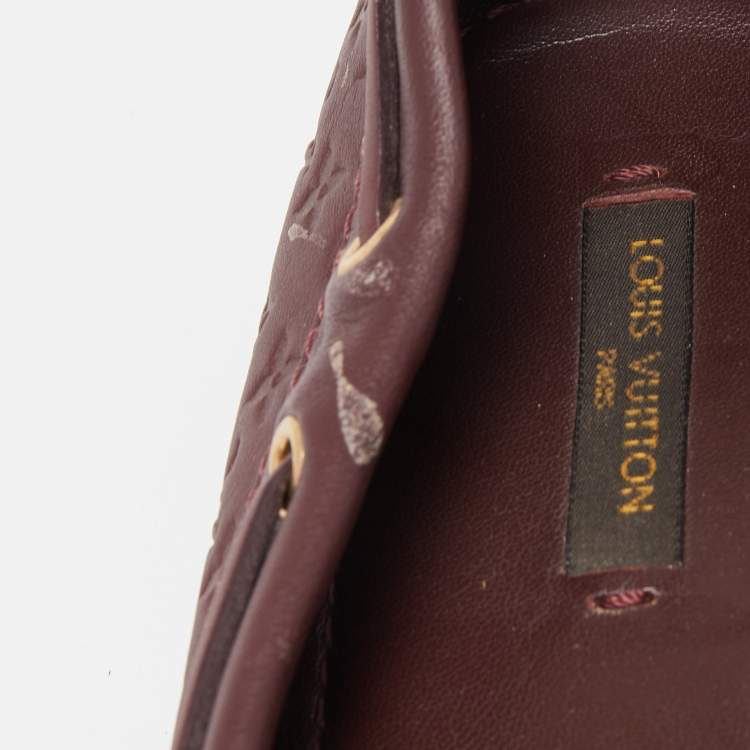 Pre Owned Louis Vuitton Burgundy Leather Gloria  Loafers Size 36
