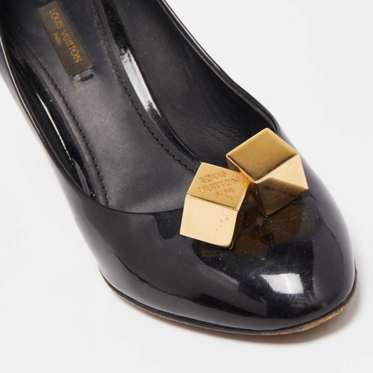 Pre Owned Louis Vuitton Black Patent Dice Pumps Size 39