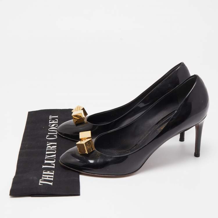 Pre Owned Louis Vuitton Black Patent Dice Pumps Size 39