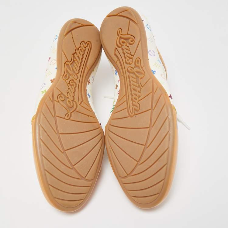 Pre Owned Louis Vuitton Multicolor Monogram Canvas And Patent Leather Low Top Sneakers Size 40.5