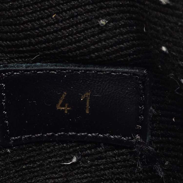 Pre Owned Louis Vuitton Black Knit Fabric and Leather Aftergame Sneakers Size 41