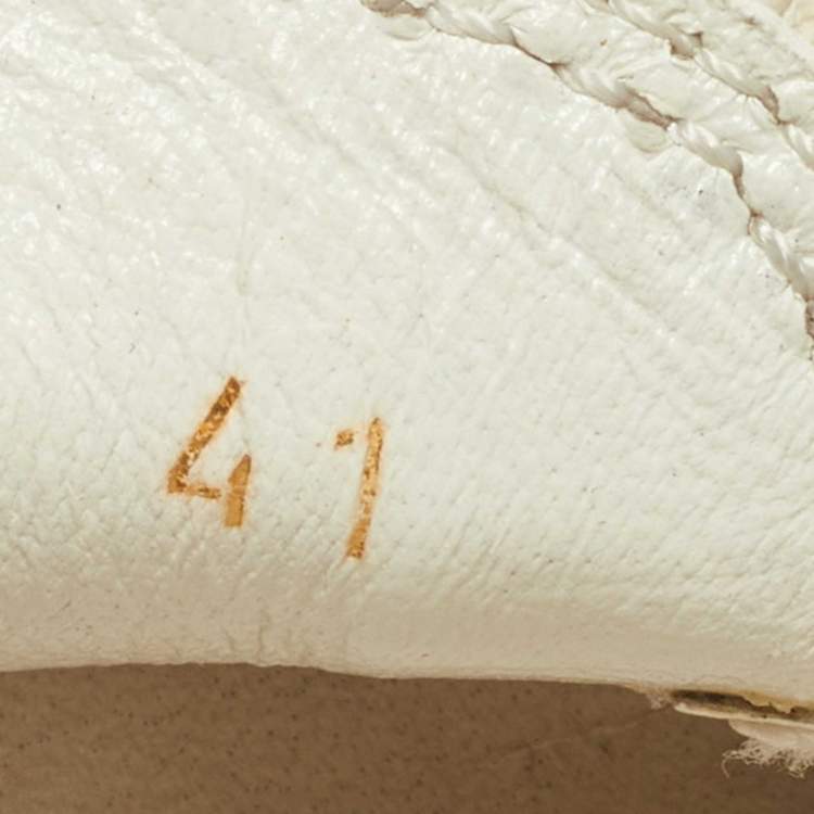 Pre Owned Louis Vuitton White Leather Scrunch Loafers Size 41