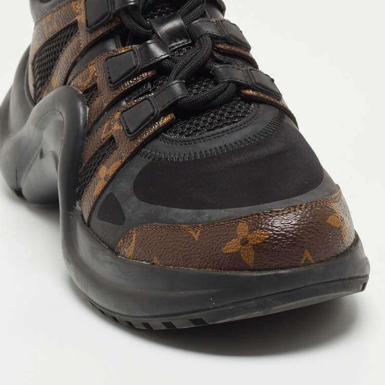 Pre Owned Louis Vuitton Brown Monogram Canvas and Fabric Archlight Sneakers Size 40