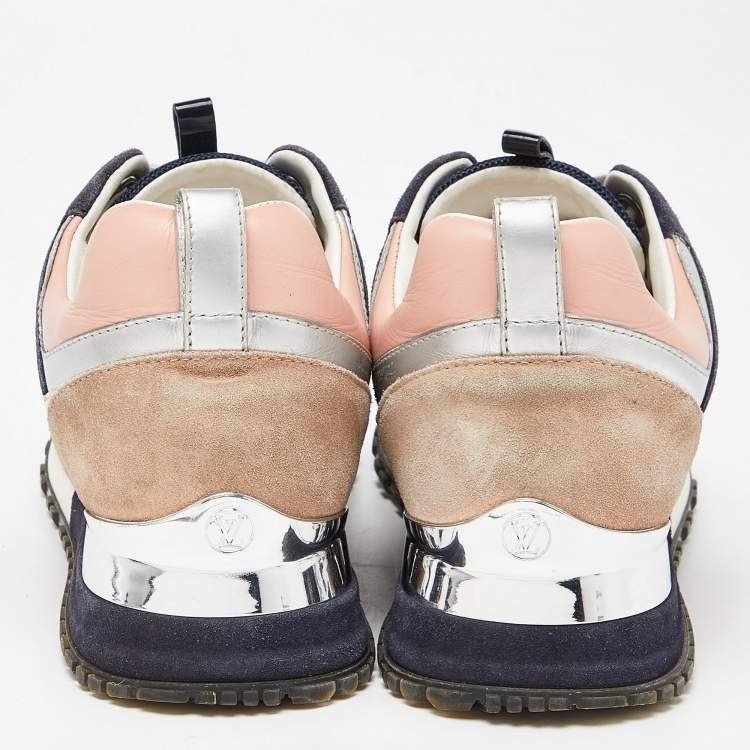 Pre Owned Louis Vuitton Multicolor Suede and Mesh Run Away Sneakers Size 37.5