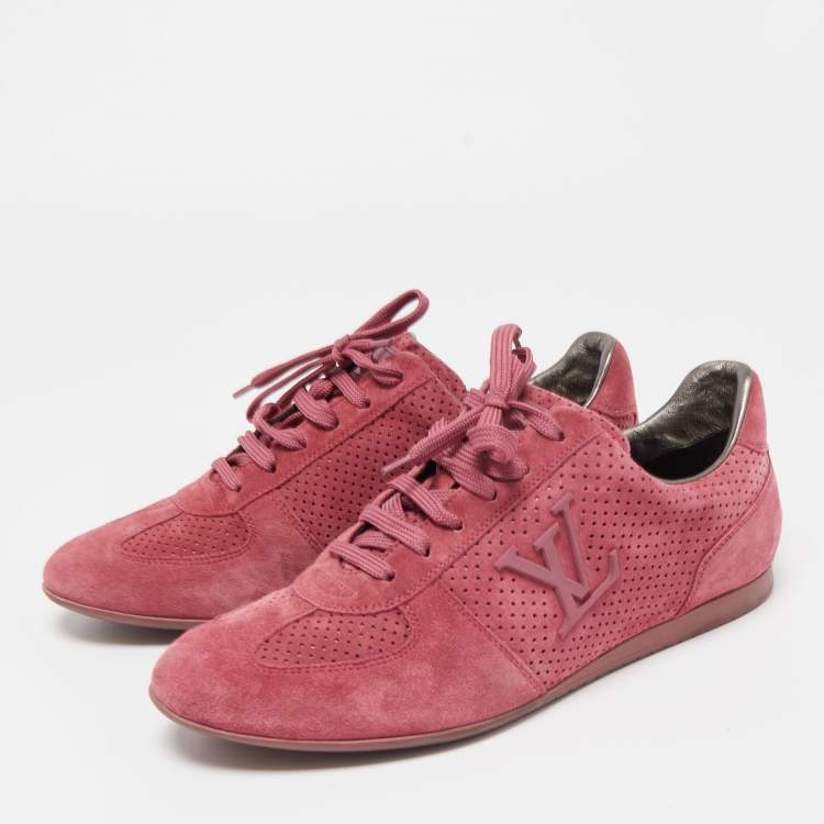 Louis Vuitton Perforated Suede Low Top Sneakers