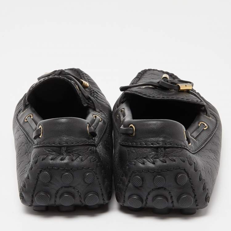 Pre Owned Louis Vuitton Black Leather Gloria Loafers Size 40