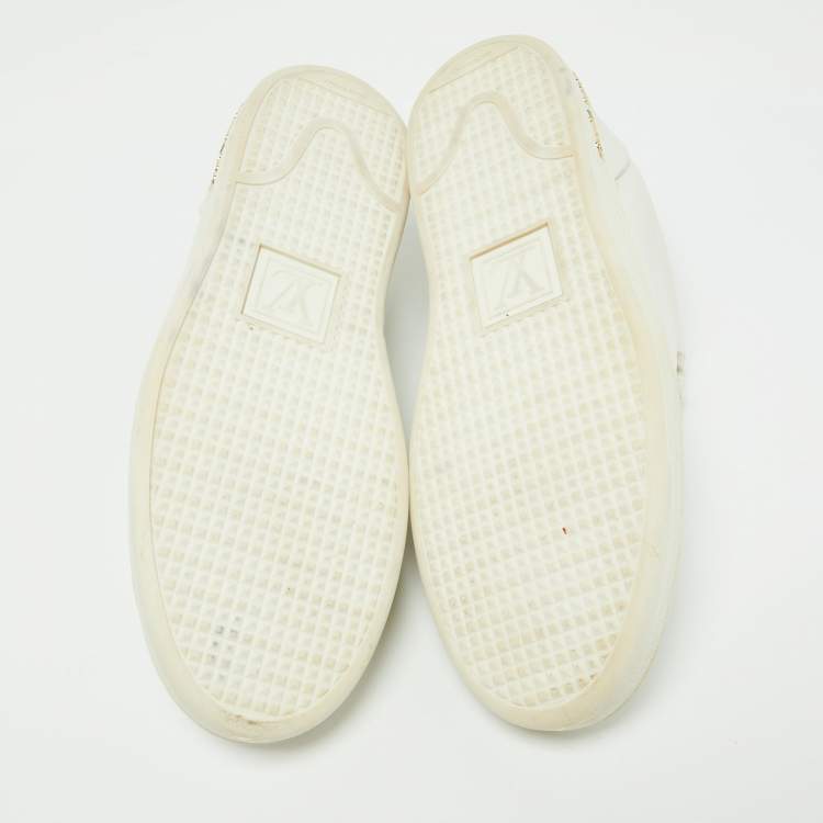 مملوكة مسبقًا Louis Vuitton White Leather Frontrow Sneakers Size 39