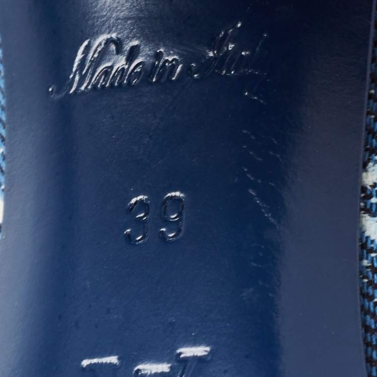 Pre Owned Louis Vuitton Navy Blue Monogram Canvas and Leather Silhouette Sandals Size 39