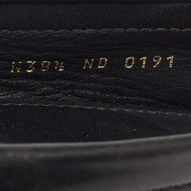 Pre Owned Louis Vuitton Black Leather Oxford Loafers Size 38.5