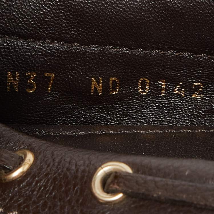 Pre Owned Louis Vuitton Brown Monogram Embossed Leather Gloria Loafers Size 37