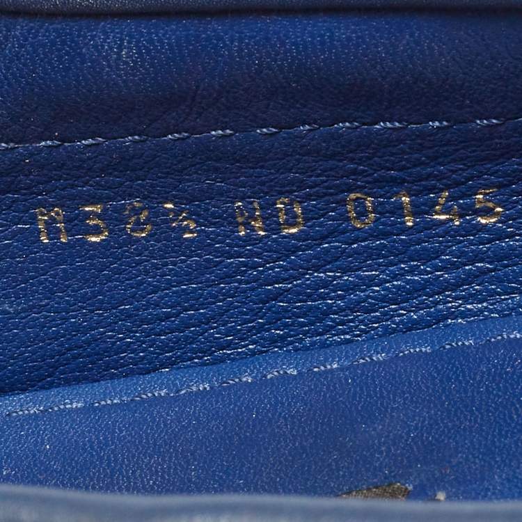 Pre Owned Louis Vuitton Navy Blue Monogram Embossed Leather Gloria Loafers Size 38.5