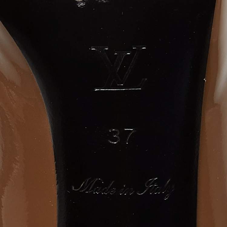 Pre Owned Louis Vuitton Brown Patent Leather Oh Really!  Pumps Size 37