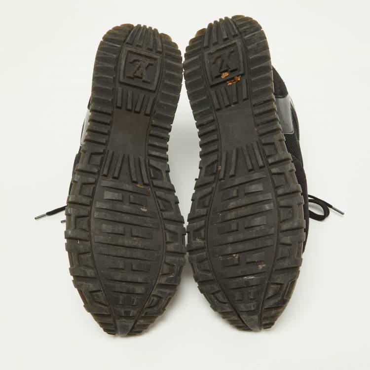 Pre Owned Louis Vuitton Brown/Black Monogram Canvas and Mesh Run Away Sneakers Size 39