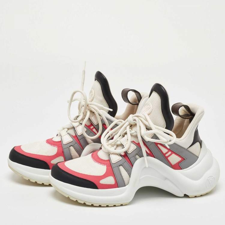 Pre Owned Louis Vuitton Multicolor Mesh and Leather Archlight Sneakers Size 38