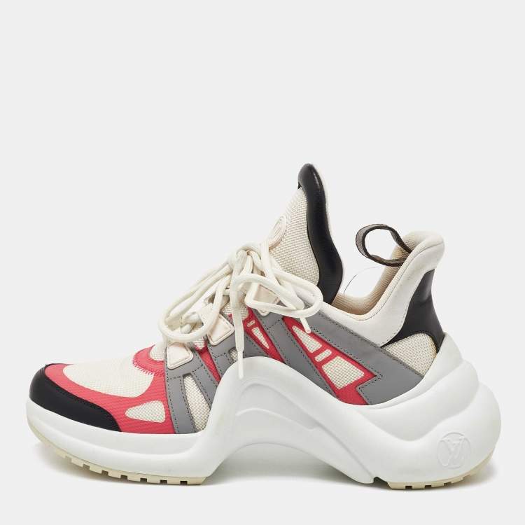 Pre Owned Louis Vuitton Multicolor Mesh and Leather Archlight Sneakers Size 38