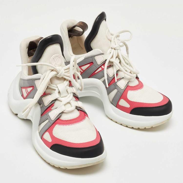 Pre Owned Louis Vuitton Multicolor Mesh and Leather Archlight Sneakers Size 38