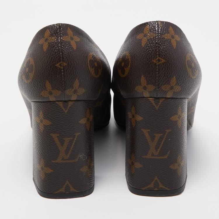 Pre Owned Louis Vuitton Brown Coated Canvas Madeleine Pumps Size 40