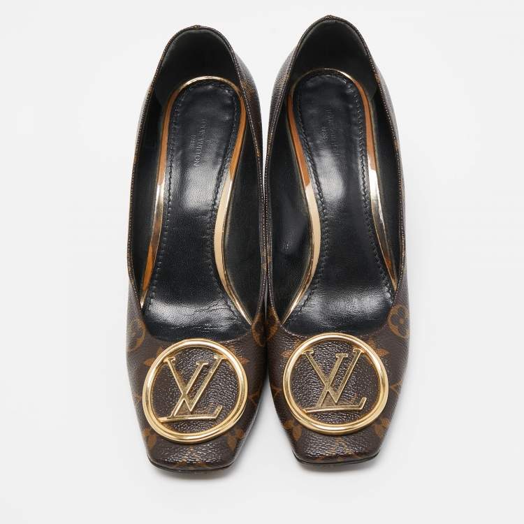 Pre Owned Louis Vuitton Brown Coated Canvas Madeleine Pumps Size 40
